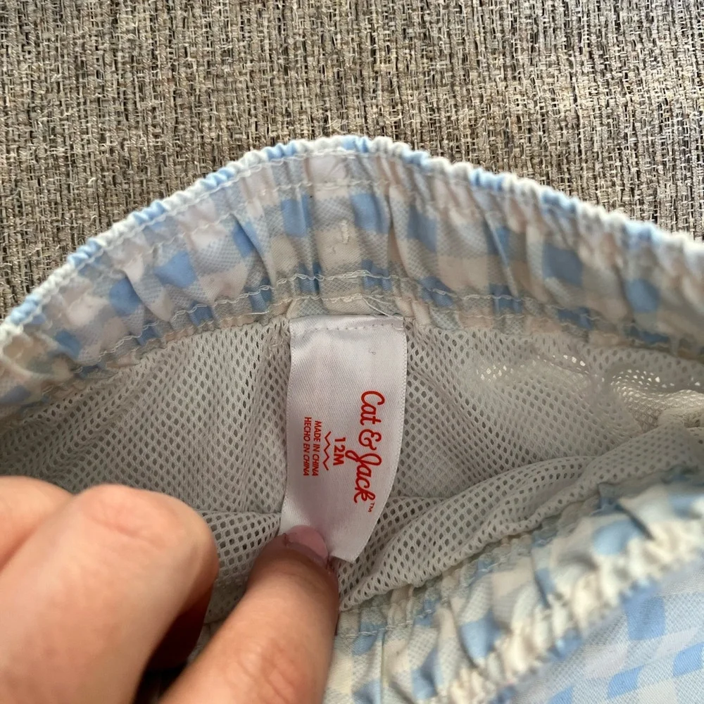 Cat and Jack Blue Checkered Swim Shorts - Picture 2 of 3